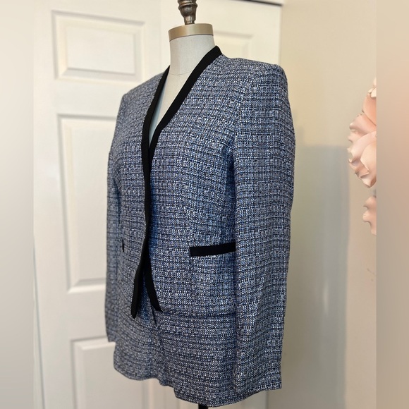 H&M Jackets & Blazers - H&M Tweed Short Set Suit Blue White With Black Trim Size 14